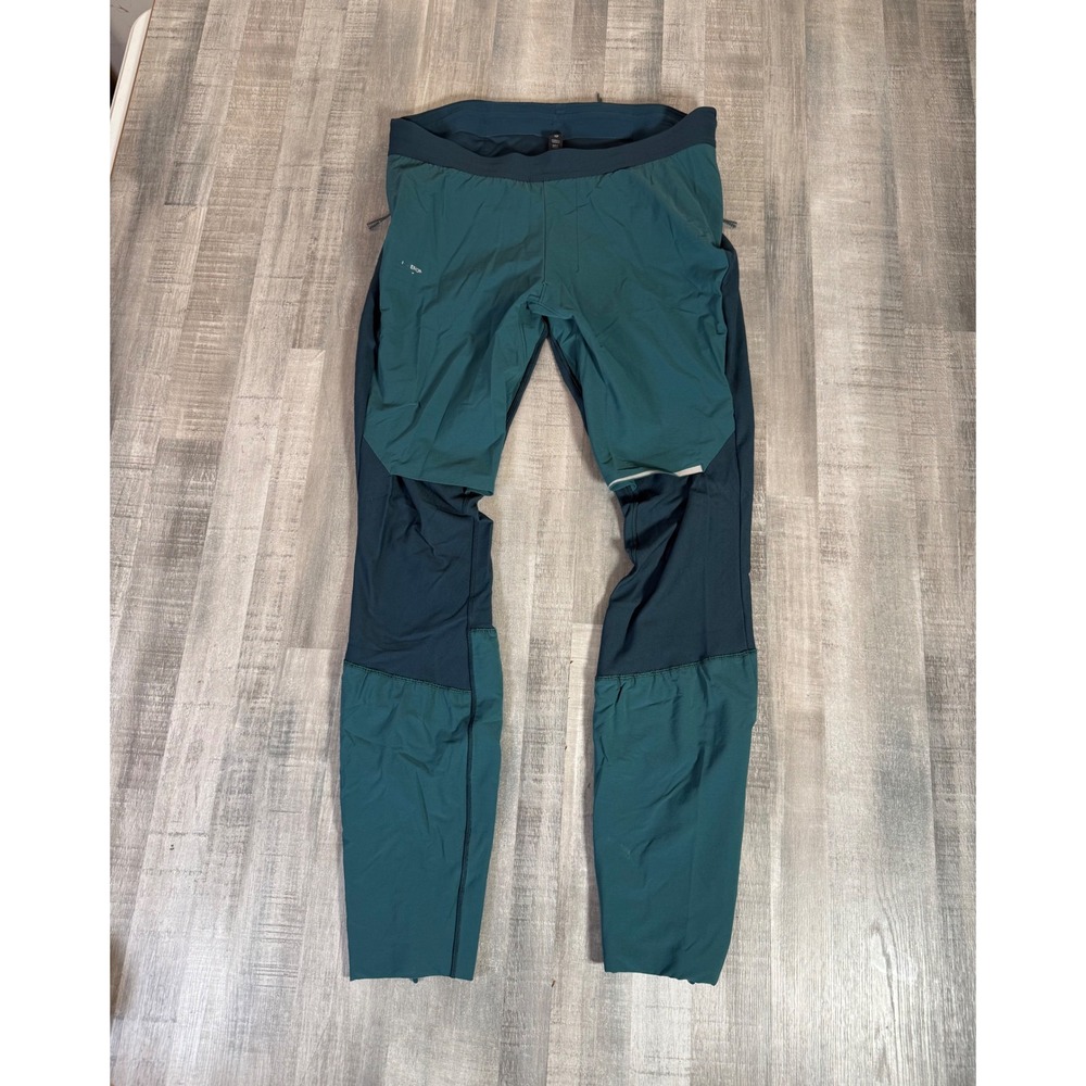 Lululemon Enigma Run Tight Teal Navy Colorblock Technical Running Pants Large